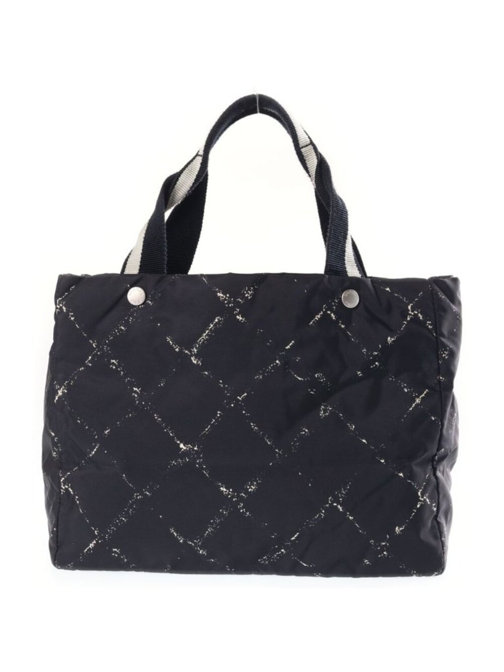 Chanel Vintage Travel Line Nylon Tote Bag Black